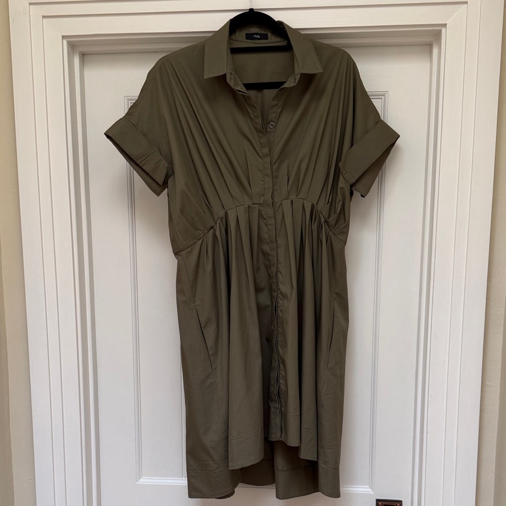 Olive Green High Low Dress